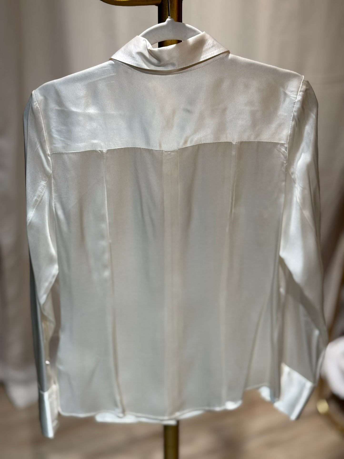 Burberry - Seidenbluse - cremefarben