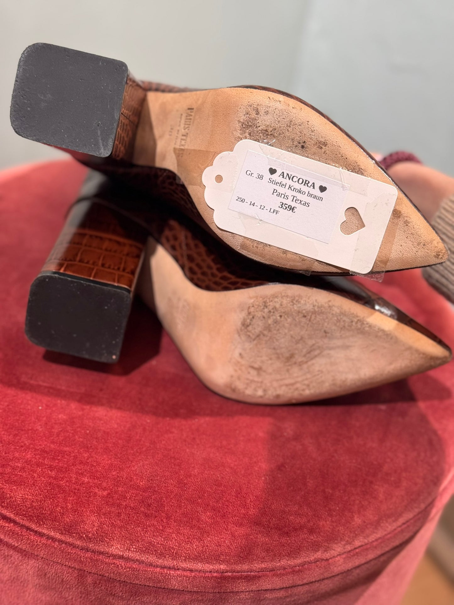 Paris Texas Stiefel Kroko Optik braun Gr 38