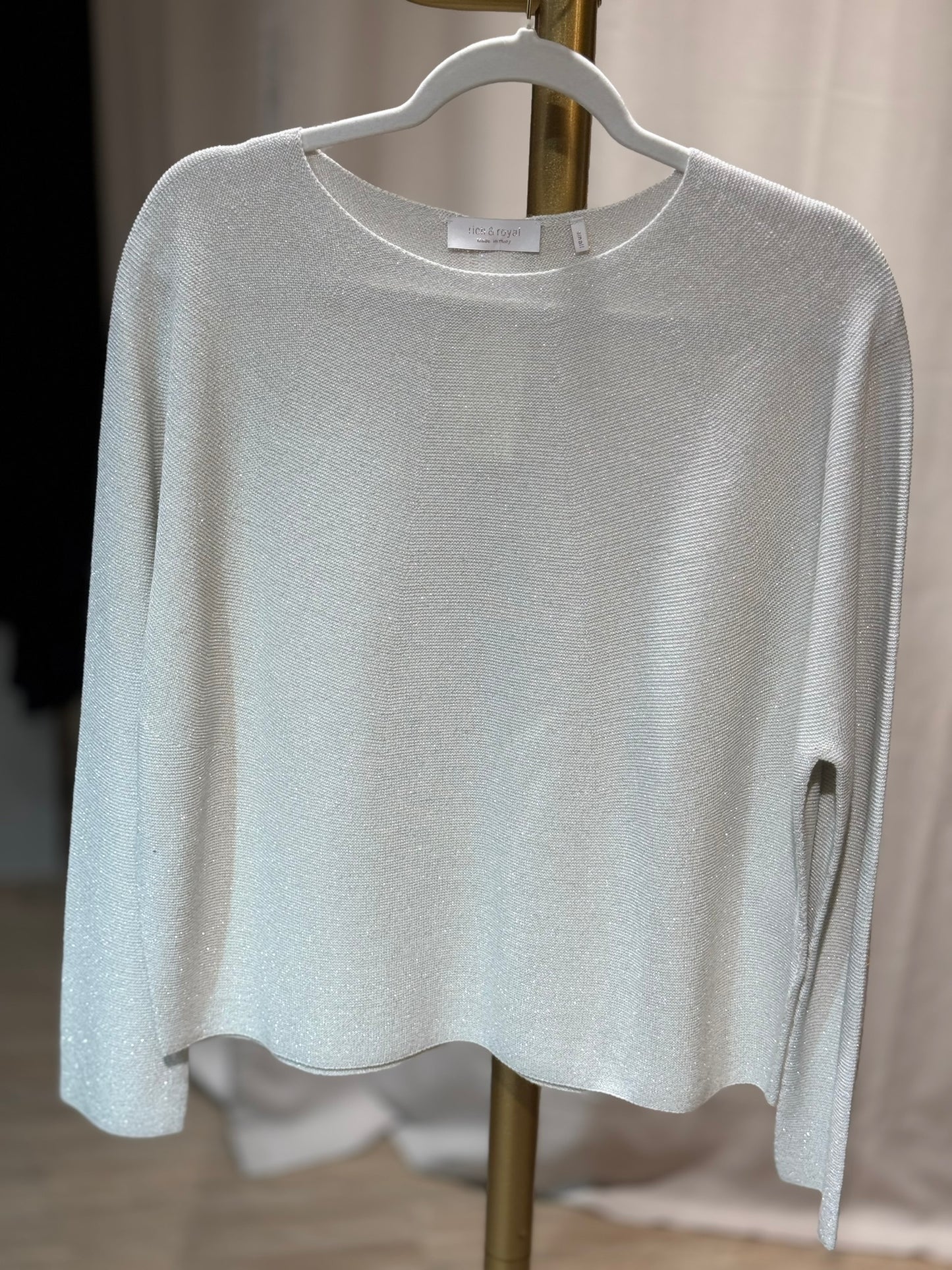 rich & royal - Pullover - weiß-silber Lurex