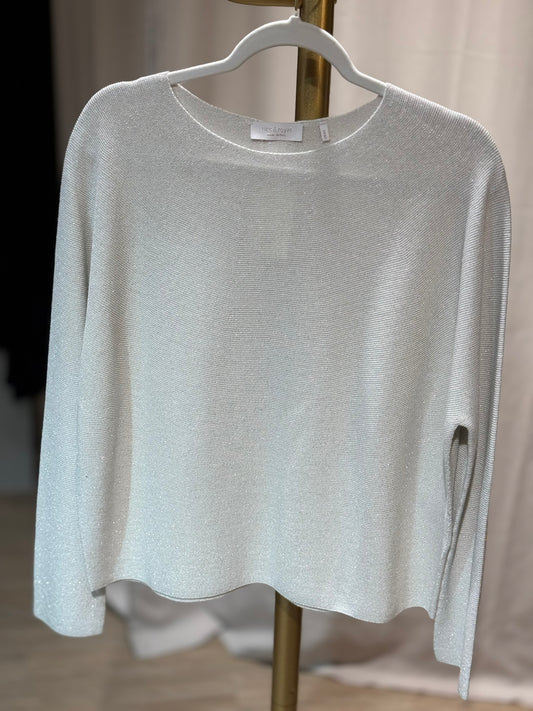 rich & royal - Pullover - weiß-silber Lurex