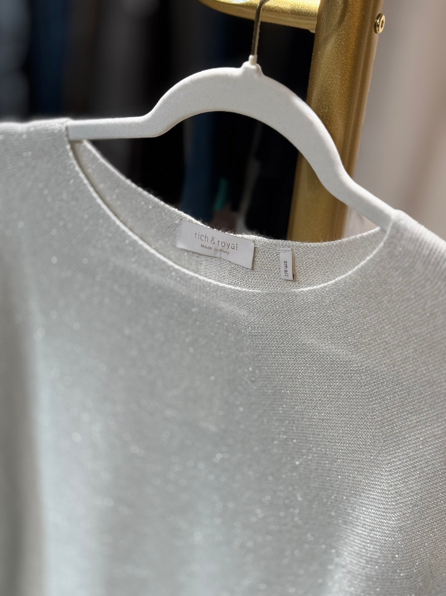 rich & royal - Pullover - weiß-silber Lurex