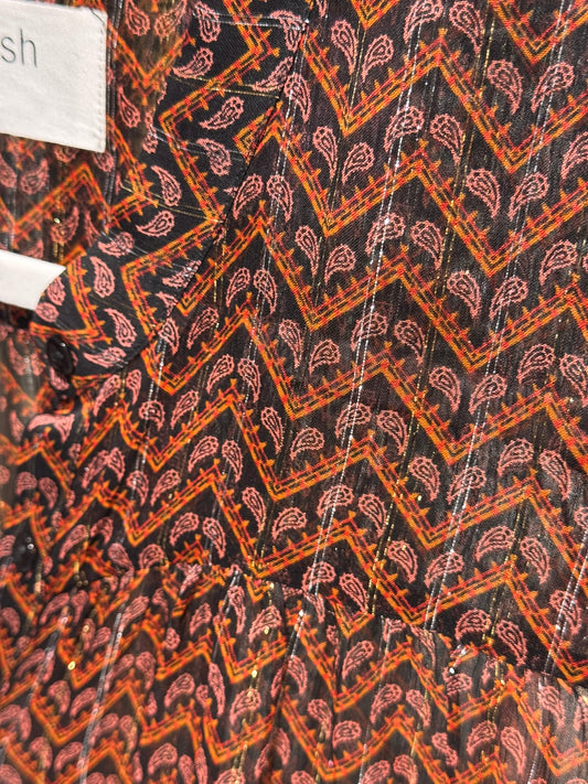 ba&sh - Bluse - Lurex rosa, schwarz, gelb