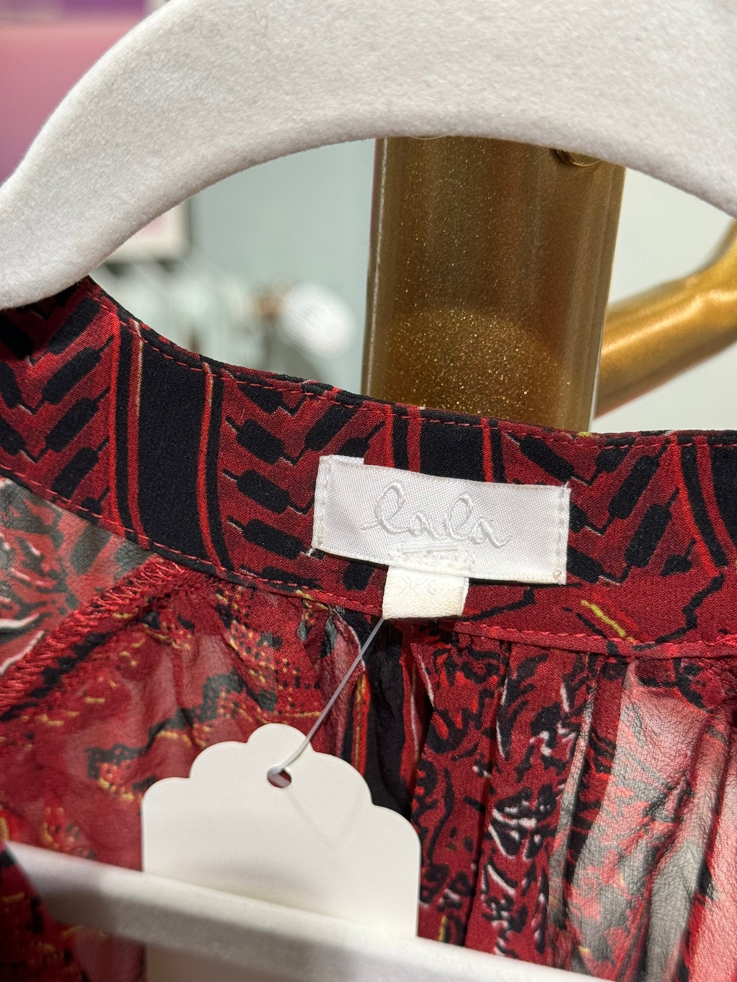 lala Berlin - Bluse - rot schwarz