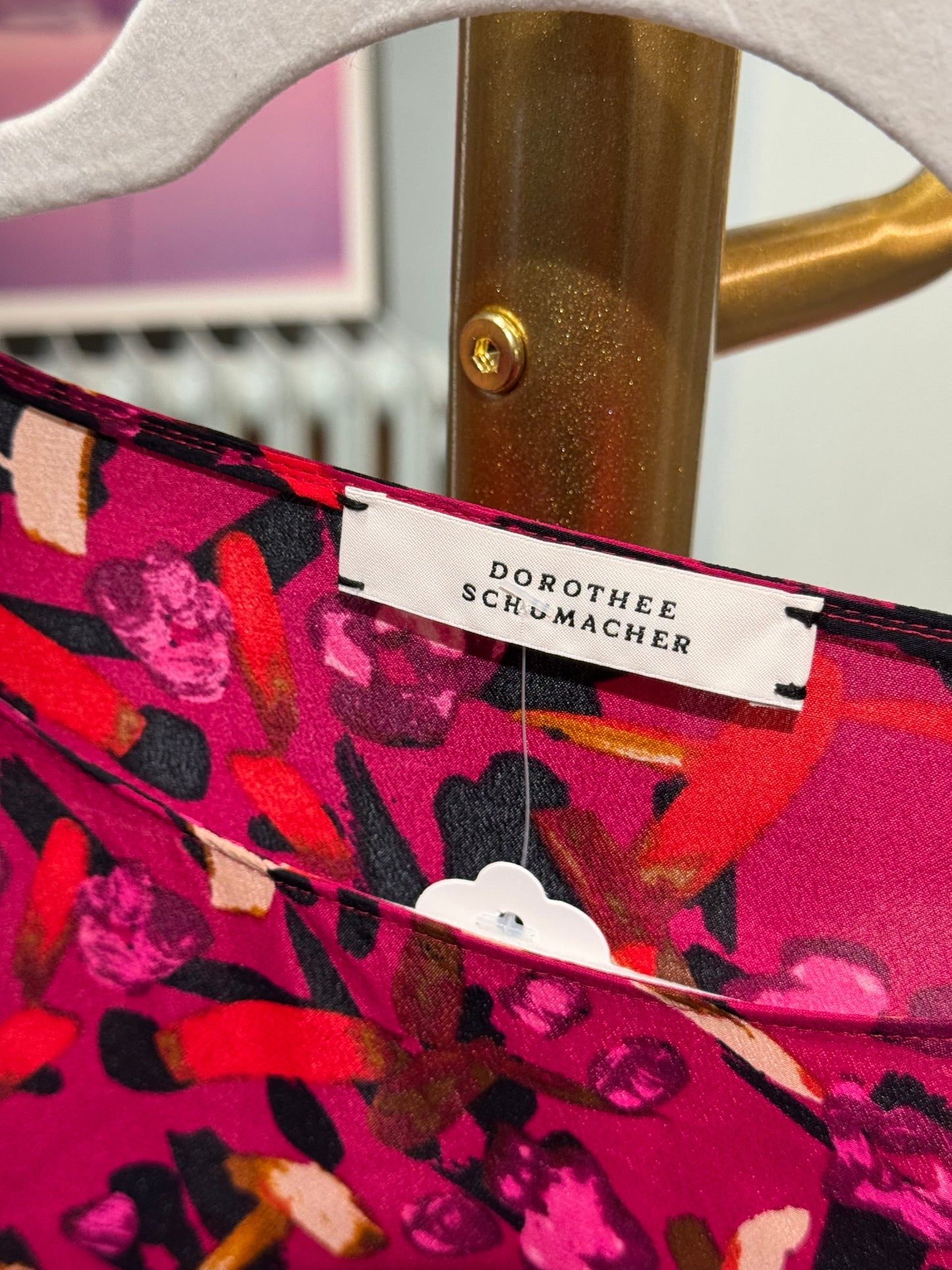 Dorothee Schuhmacher - Seidenshirt - pink, rot, schwarz