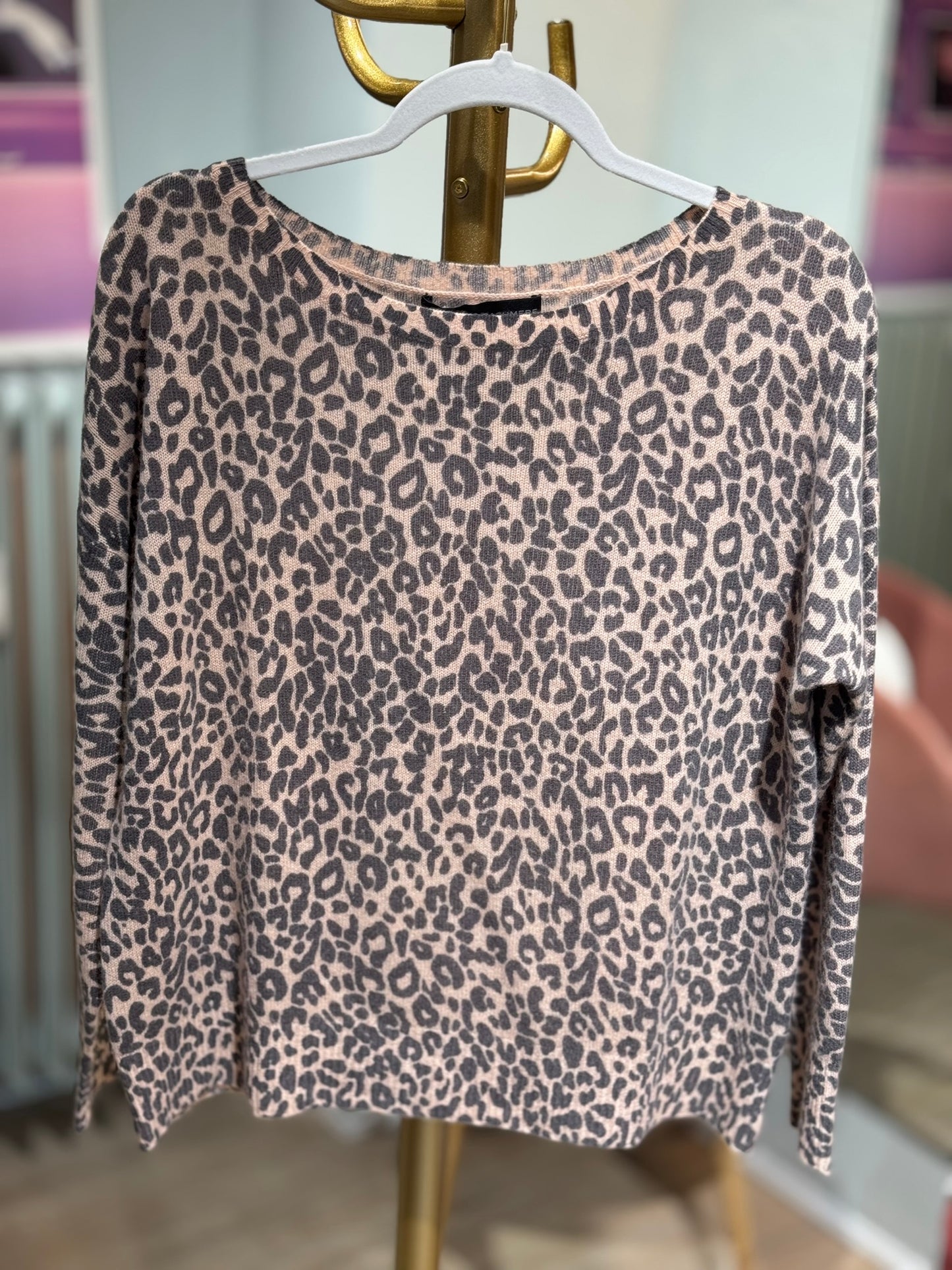 360Cashmere - Kaschmir-Pullover - beige Leopardenmuster