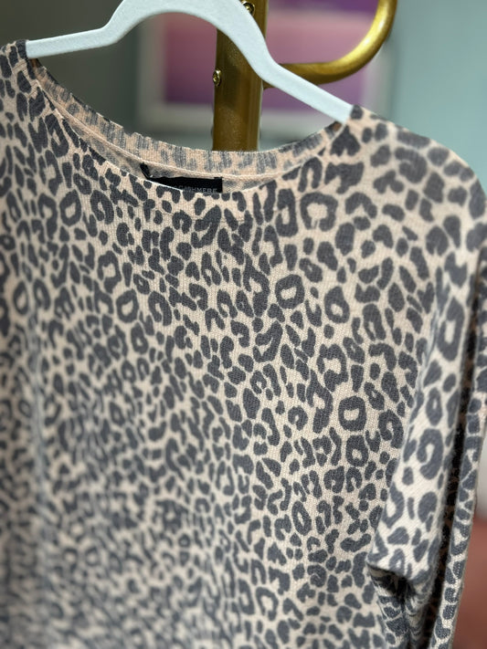 360Cashmere - Kaschmir-Pullover - beige Leopardenmuster