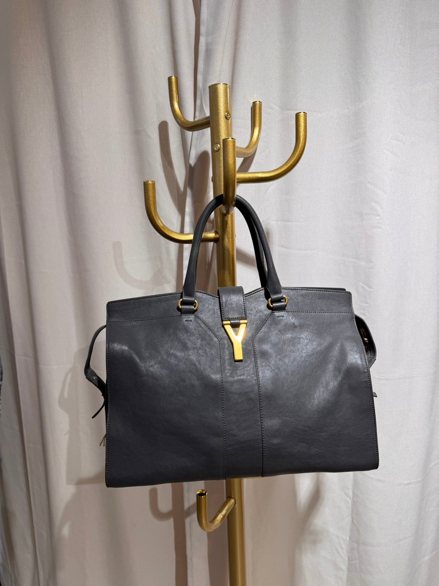 Yves Saint Laurent Shopper - Leder grau