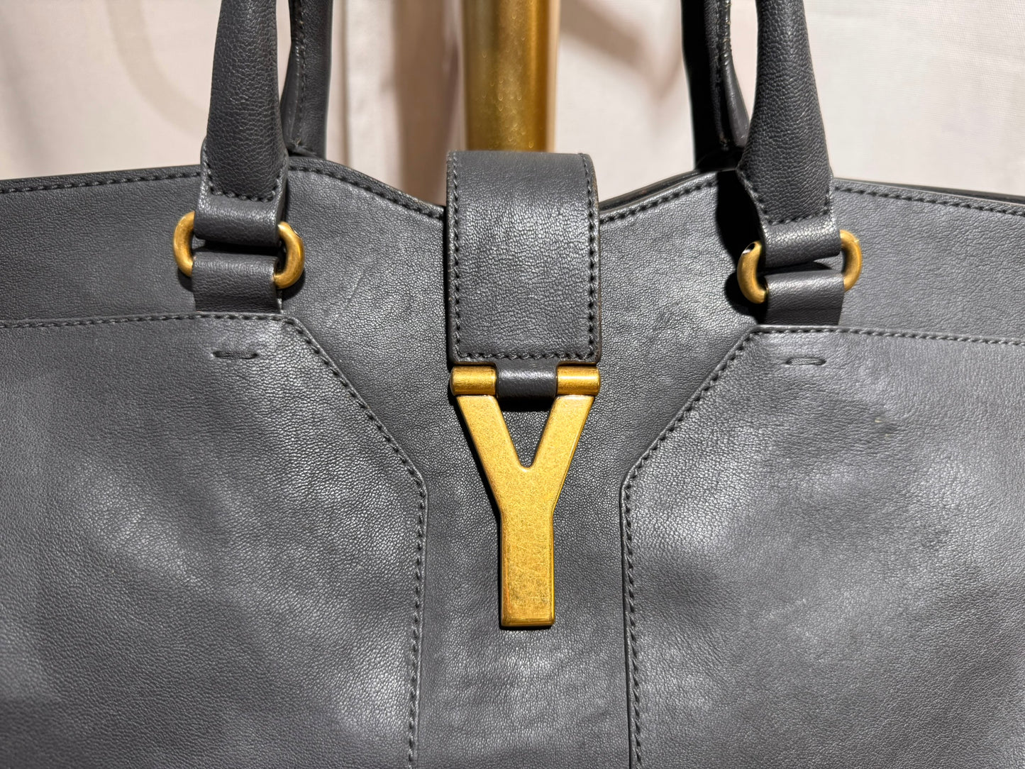 Yves Saint Laurent Shopper - Leder grau