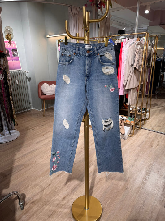 Anine Bing Jeans mit Blumenstickerei - Größe 26
