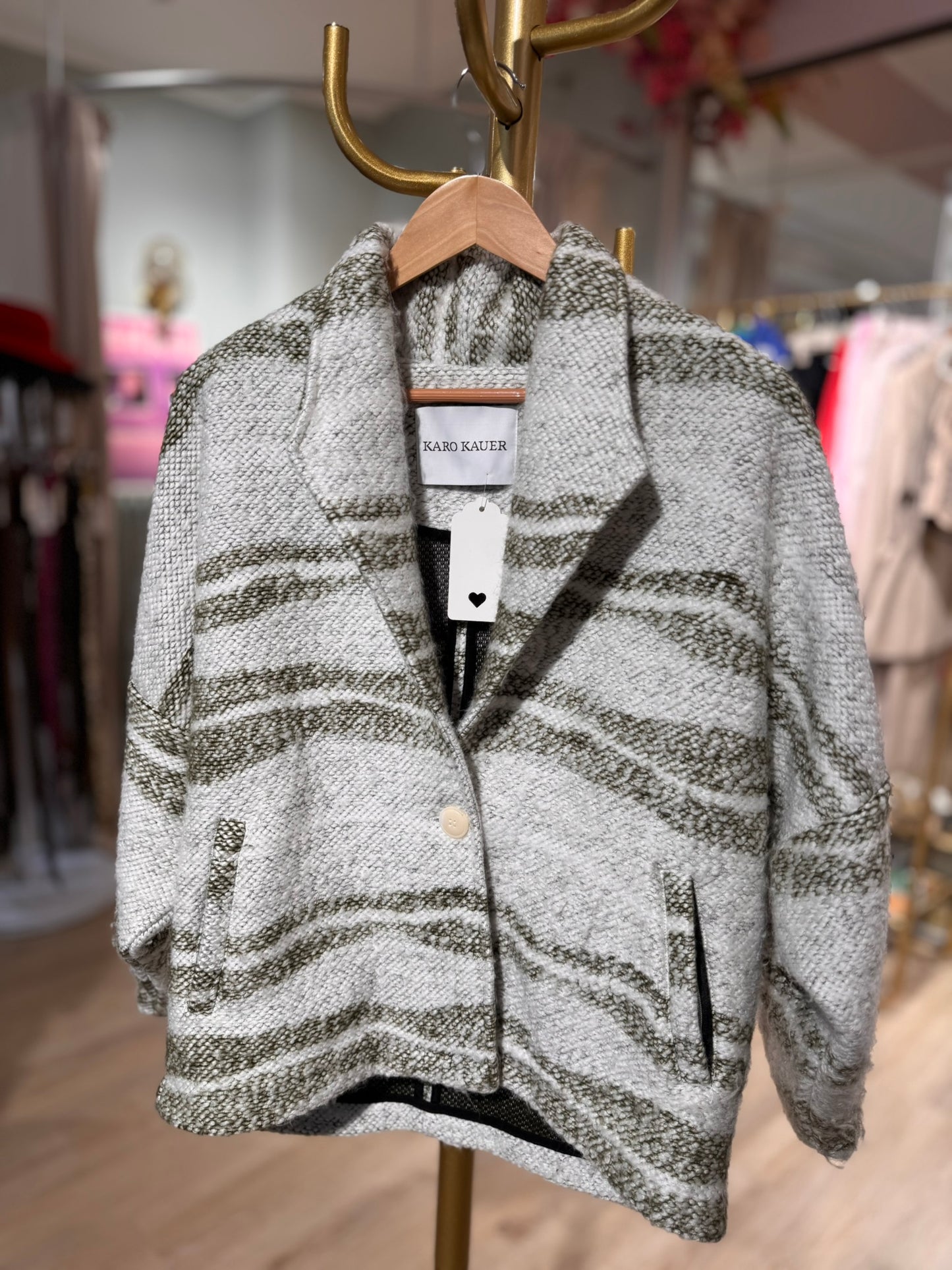 Karo Kauer Wolljacke Größe 36/38